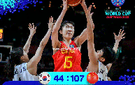 女篮世界杯 中国队107-44韩国队 63分压榨韩国队创纪录