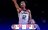 女篮世界杯-托马斯13分14篮板7助 美国女篮88-55暴虐塞尔维亚女篮