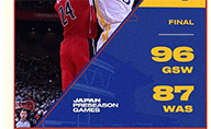 NBA季前赛战报-怀斯曼20分9板 库里仅6分 勇士96-87险胜奇才