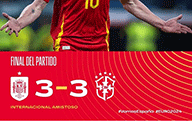 西班牙友谊赛3-3战平巴西：罗德里双响，帕奎塔绝平